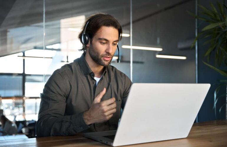 virtual executive assistant attending meeting and helping healthcare professional