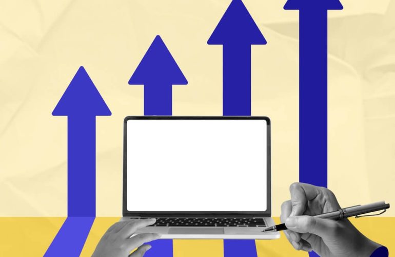 Graph showing improved productivity and revenue growth for healthcare practices using remote staffing.