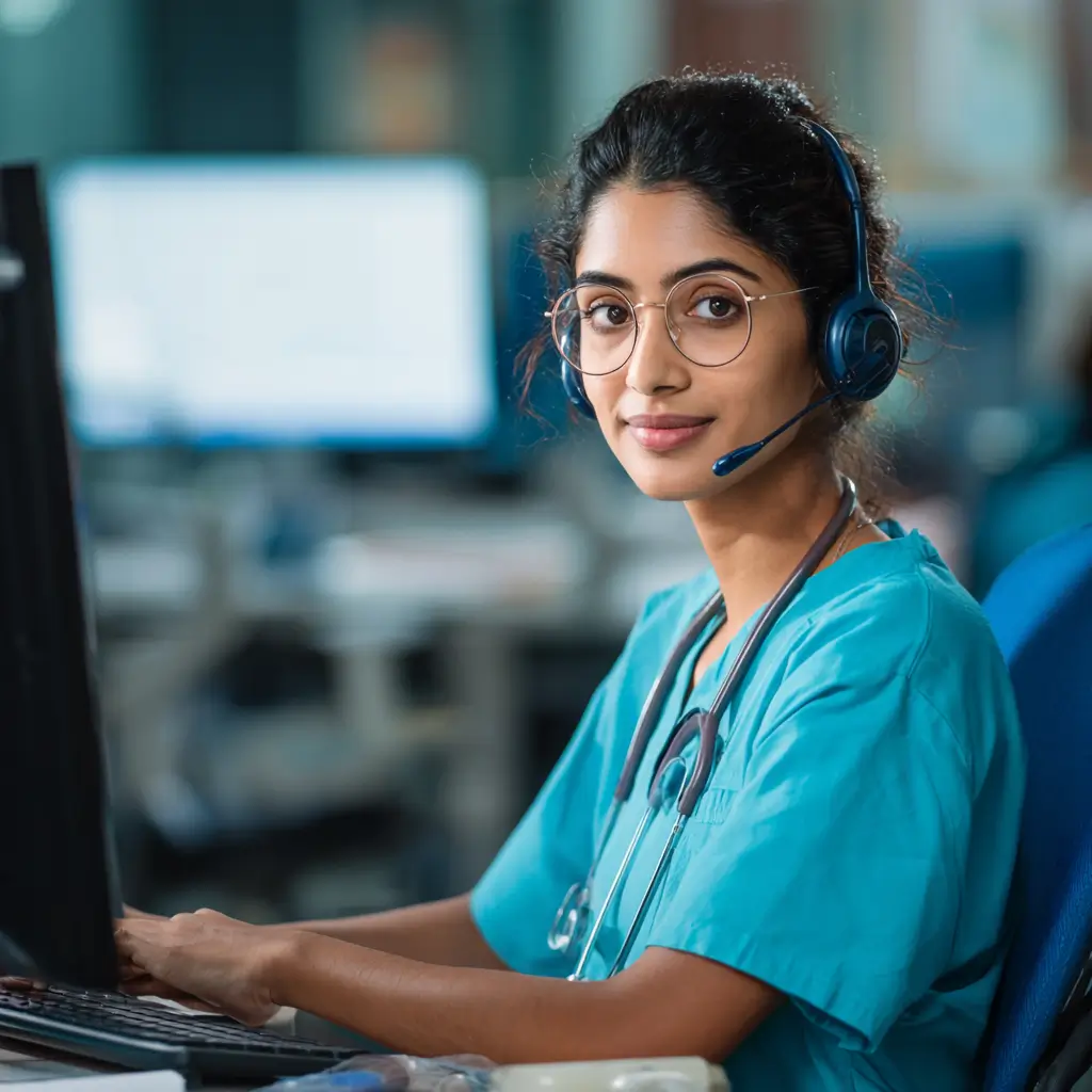 virtual medical assistant doing her work