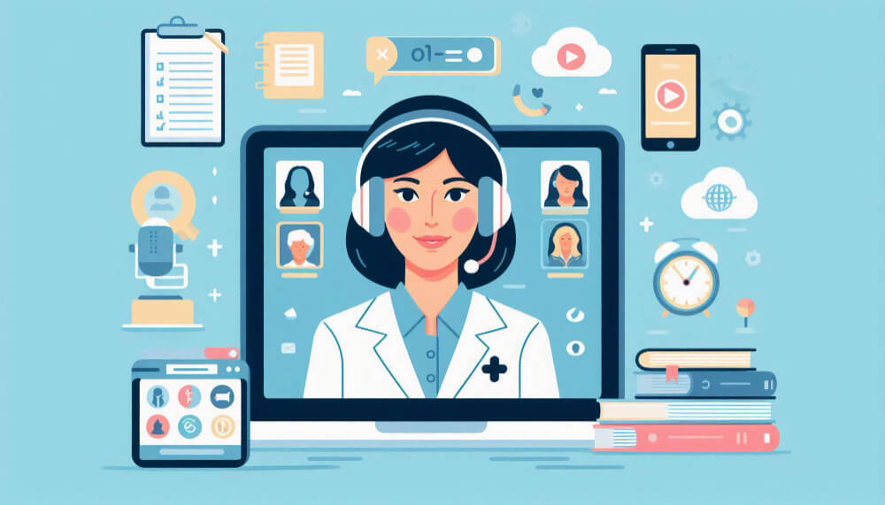 illustration Healthcare team benefiting from virtual billing assistant with improved revenue and reduced workload