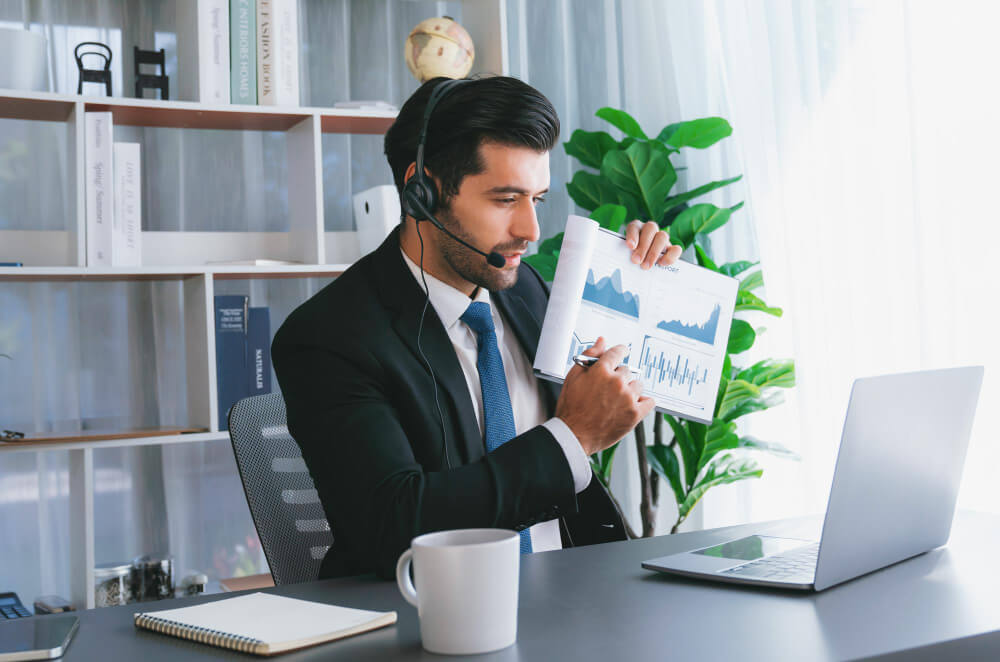 sales development representative speaking with client to understand business needs and qualify lead