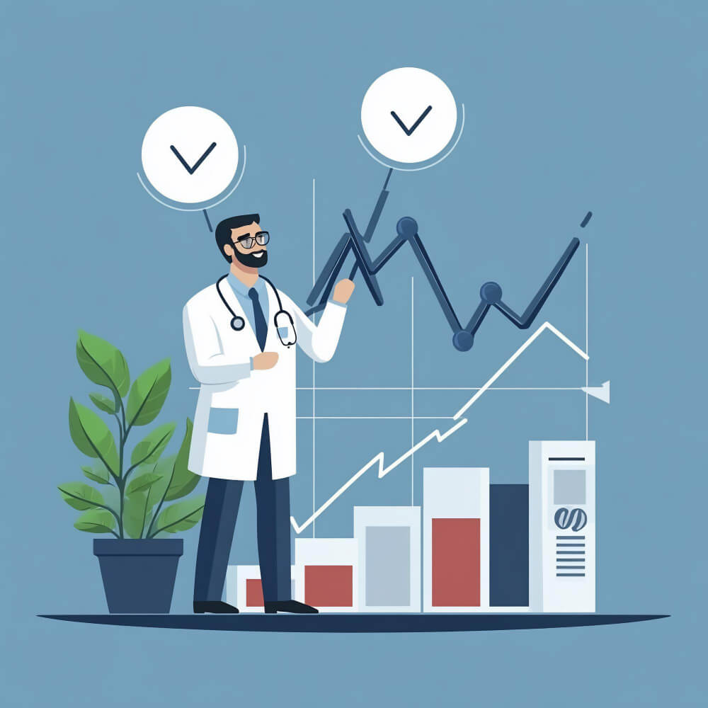 Illustration of Healthcare virtual assistant managing patient appointments and medical scheduling system