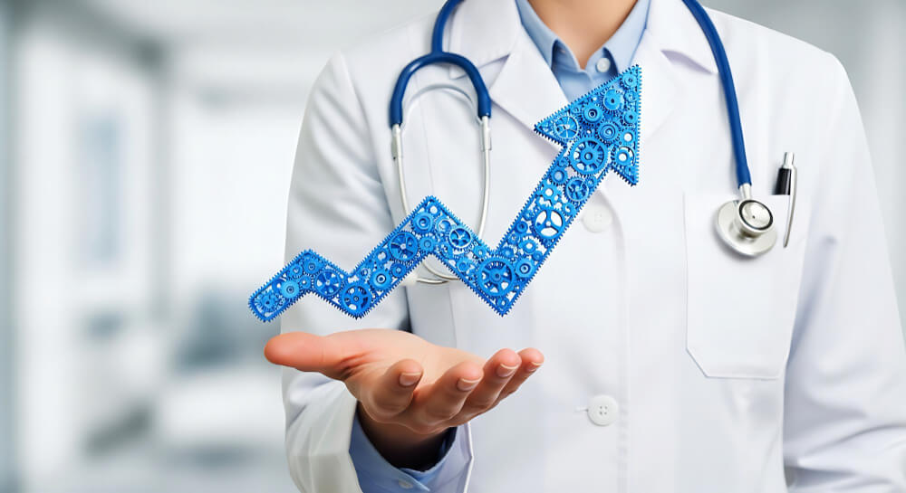 Illustration of Healthcare virtual assistant managing patient appointments and medical scheduling system