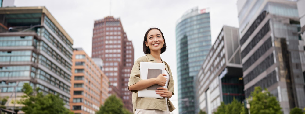 Happy candidate receiving job offer after working with staffing agency