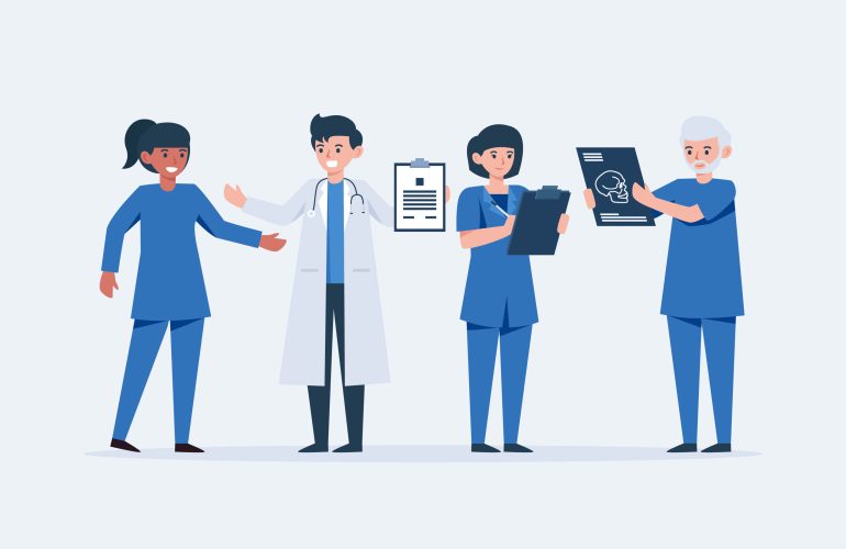 Illustration showing growing demand for nurse practitioners and physician assistants in healthcare industry