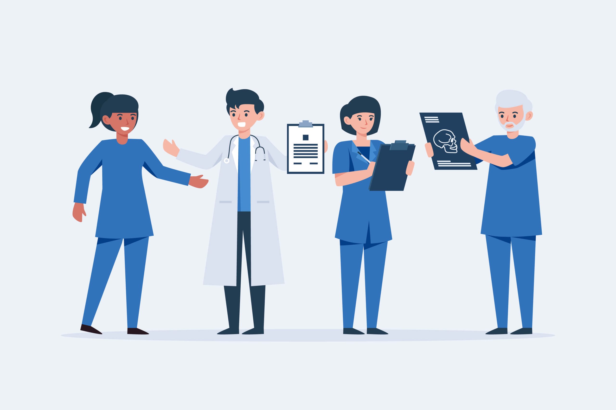 Illustration showing growing demand for nurse practitioners and physician assistants in healthcare industry