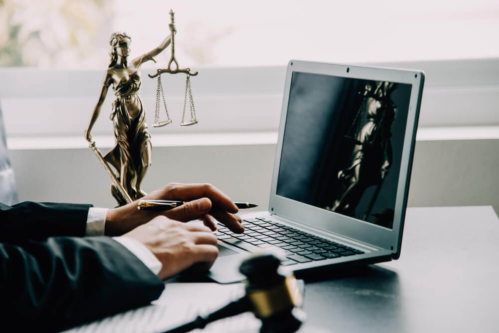 Virtual legal assistant supporting a law firm with remote legal services and digital workflow