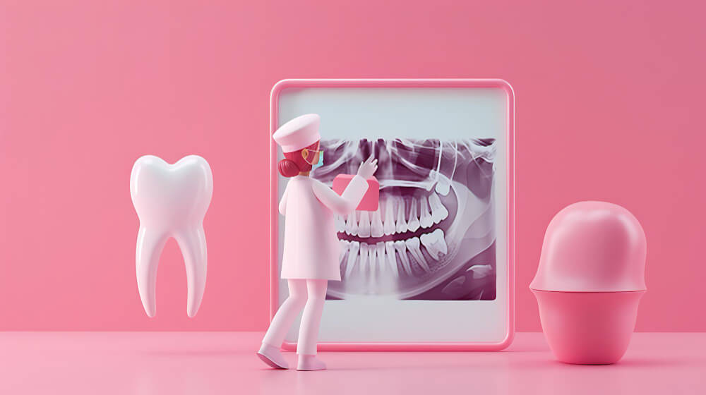 illustration of Remote dental professional answering patient calls and managing inquiries