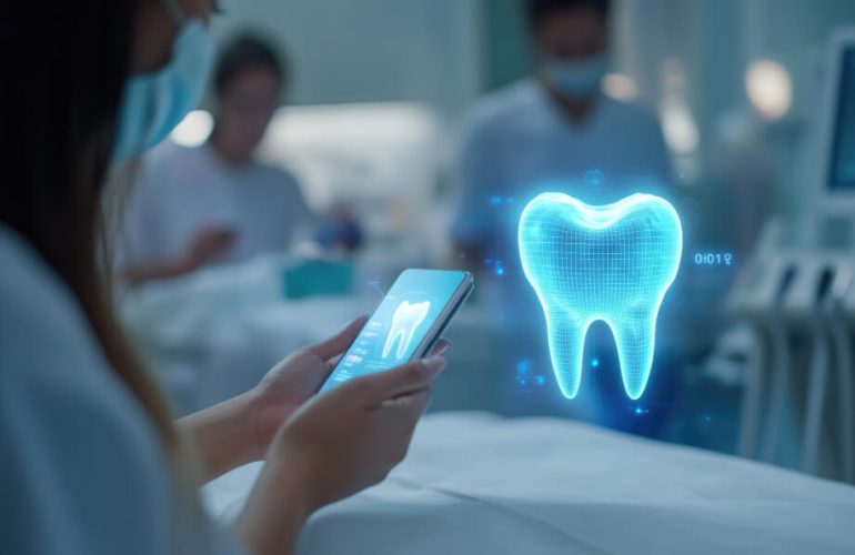 Busy dental clinic supported by virtual dental administration services for smooth front-desk operations.